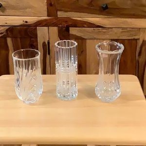 Set of 3 Cristal D’arques Vases